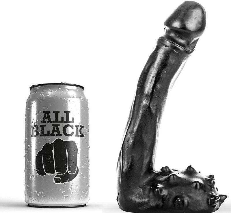 All Black Realistic Dildo 19Cm--