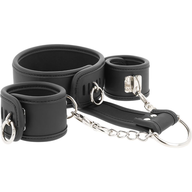BDSM Fetish Submissive Leather And Handcuffs Vegan Leather--