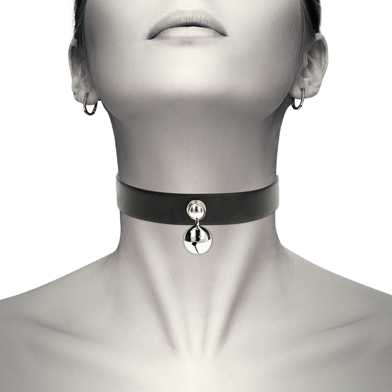 Coquette Hand Crafted Choker Jingle Bell - BDSM - Fetish Necklace--