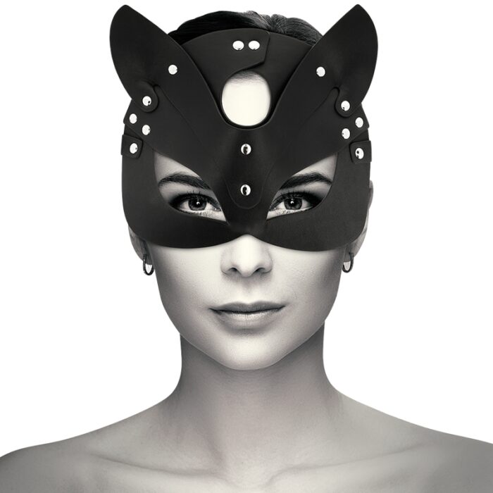 Coquette Vegan Leather Mask With Cat Ears--