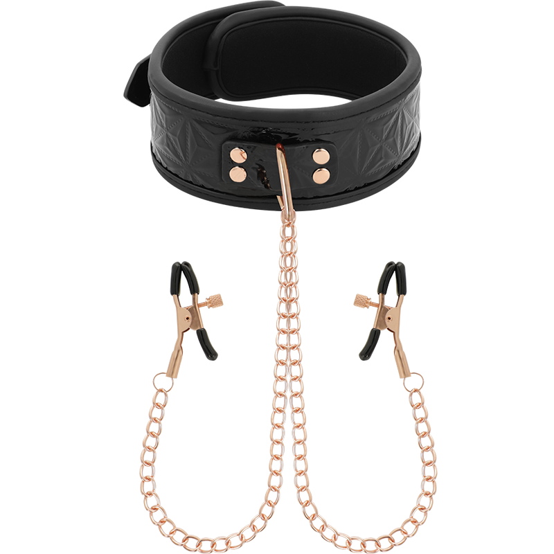Begme Black Edition Collar With Nipple Clamps--