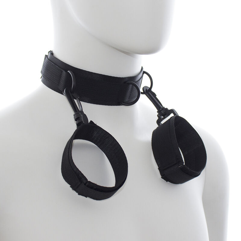 Ohmama Fetish Nylon Collar With Wrist Restraints--