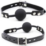 BDSM Toys - Silicone Ball Gag With Leather Belt