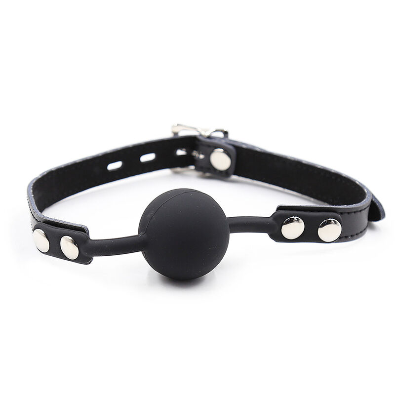 Ohmama Fetish Silicone Ball Gag With Leather Belt--