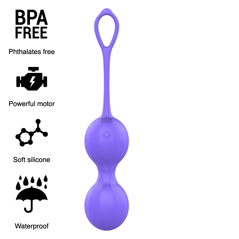 MR BOSS Dumas vibrating Kegel beads with remote control – silicone, waterproof, 10 vibration modes